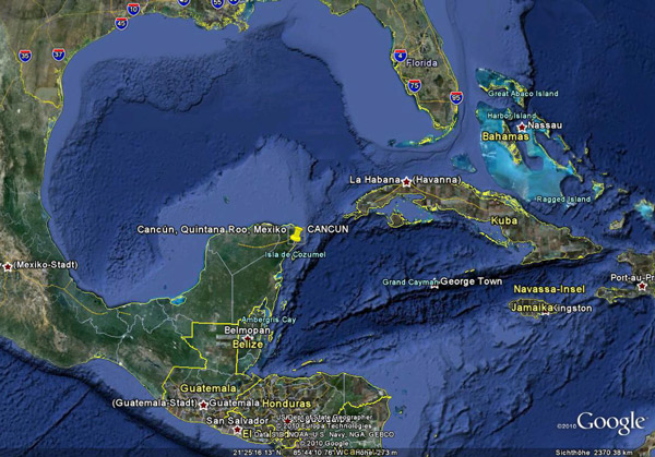 Cancun, google earth